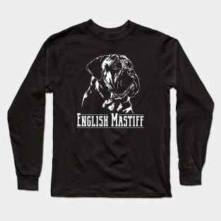 Funny Proud English Mastiff dog portrait Long Sleeve T-Shirt